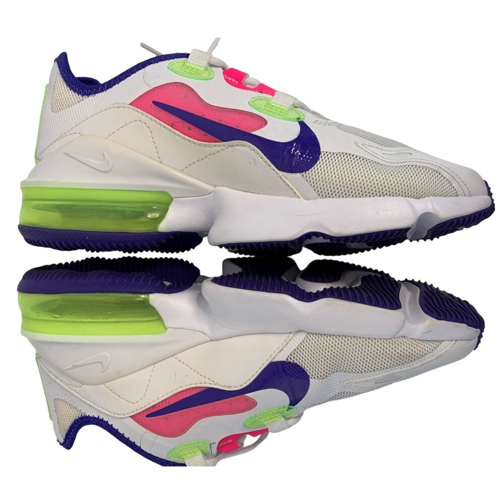 Nike Air Max Womens Sneakers 6.5 White neon Mesh Lace-Up Athletic Shoes 8969 - Picture 4 of 11